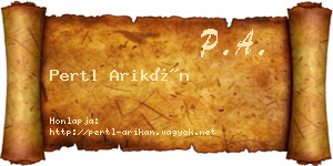 Pertl Arikán névjegykártya